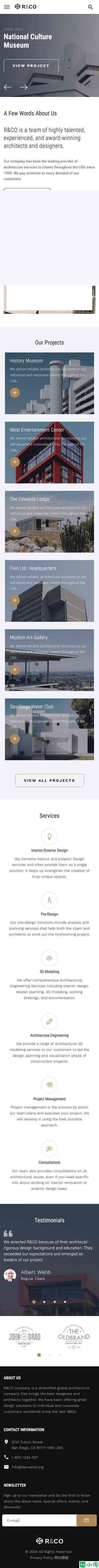 精英建筑设计服务展示官网模板-手机预览